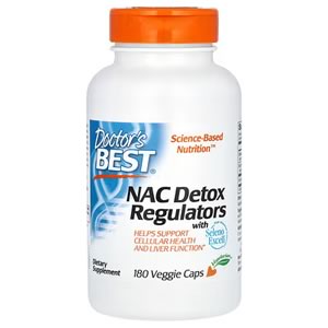 Doctor's Best, NAC（N-アセチル-L-システイン）Detox Regulators、ベジカプセル180粒