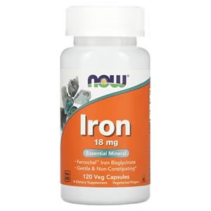 NOW Foods, 鉄分, 18 mg, 120 ベジキャップ
